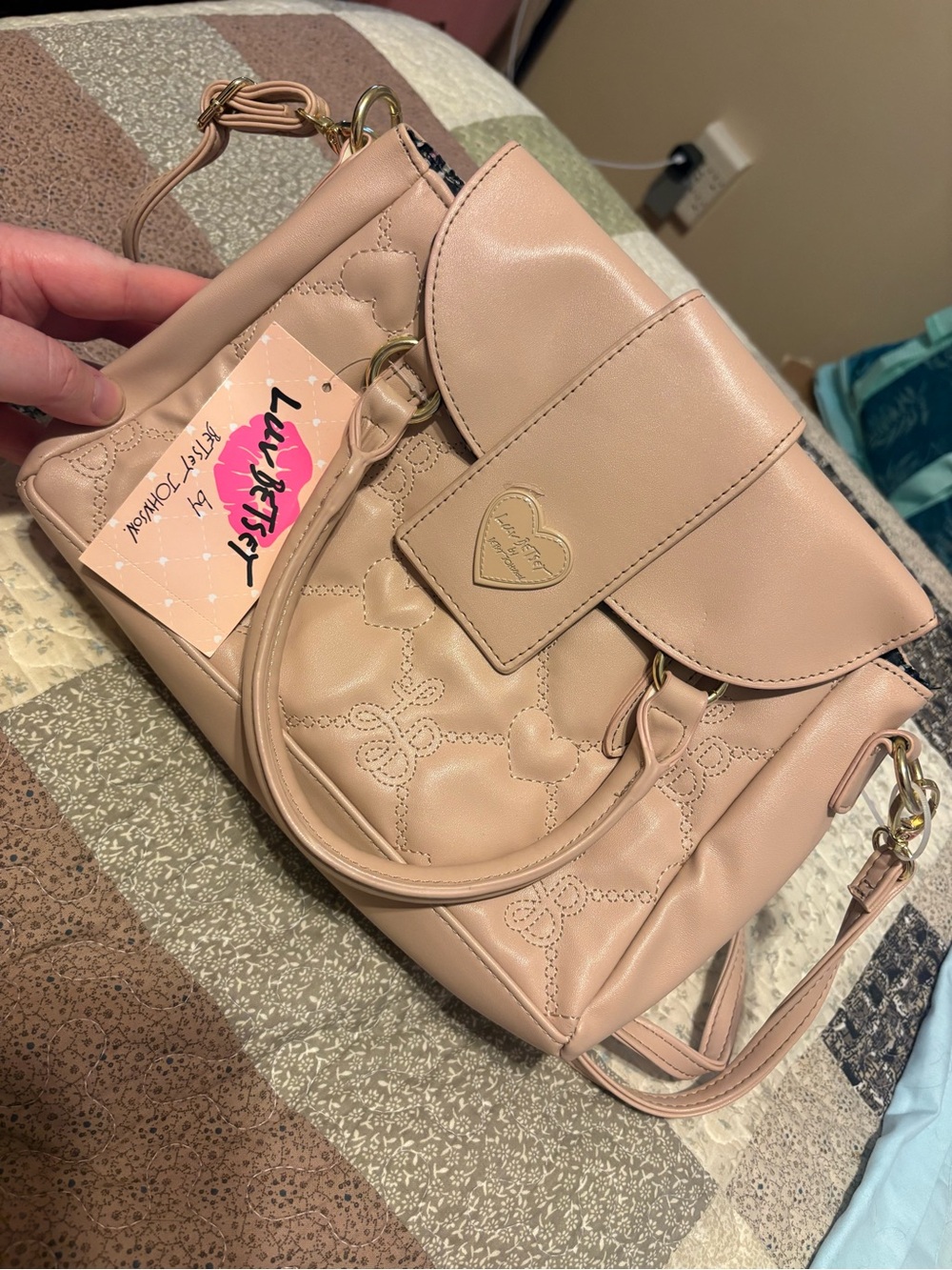 Heart-Embellished Top-Handle Satchel